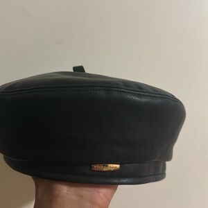 Yohji Yamamoto Dark Leather Beret